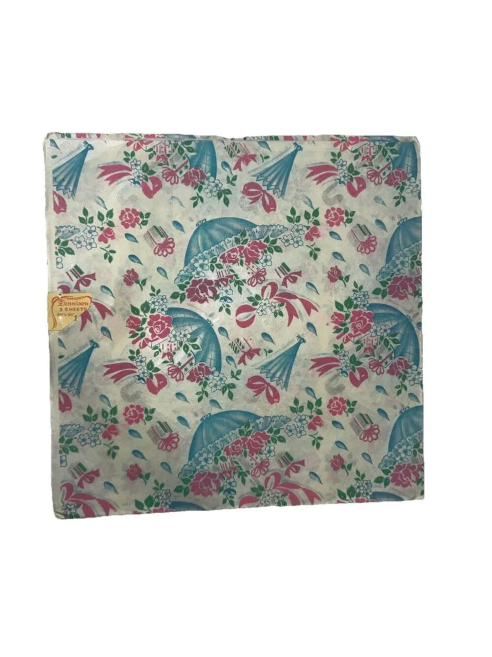 Vintage 1930s Dennison Shower Gift Wrap Original Package 10 Cents Flowers Rare